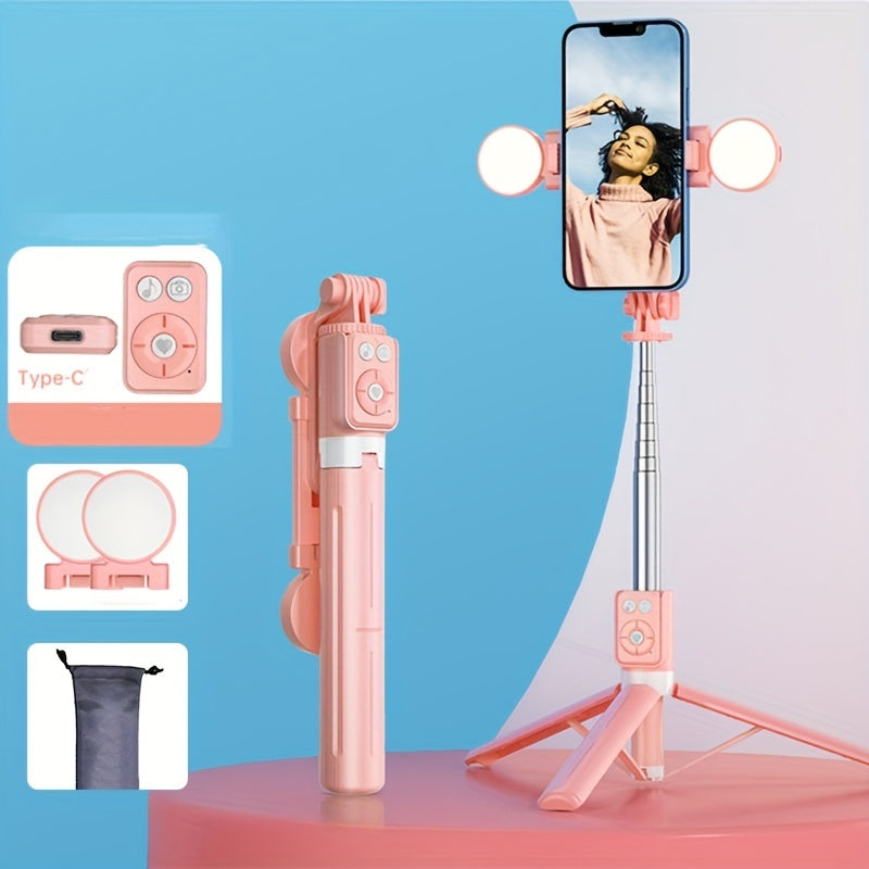 Selfie Stick Mobile Phone Holder Floor Standing Selfie Remote Control Beauty Fill Light Tripod