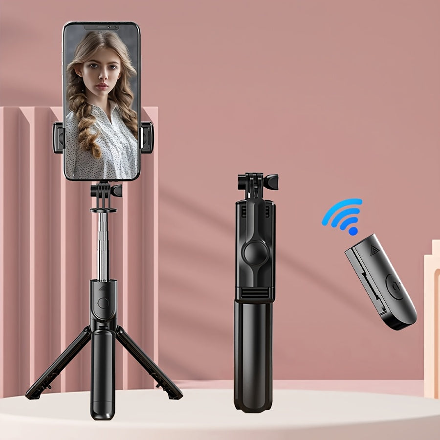 1pc Wireless Remote Control Selfie Stick Mobile Phone Holder Tripod, Retractable Integrated Multi-Size Length, Smartphone Tripod with Wireless Remote Control, Can Rotate 360°, Essential for Traveling and Taking Pictures