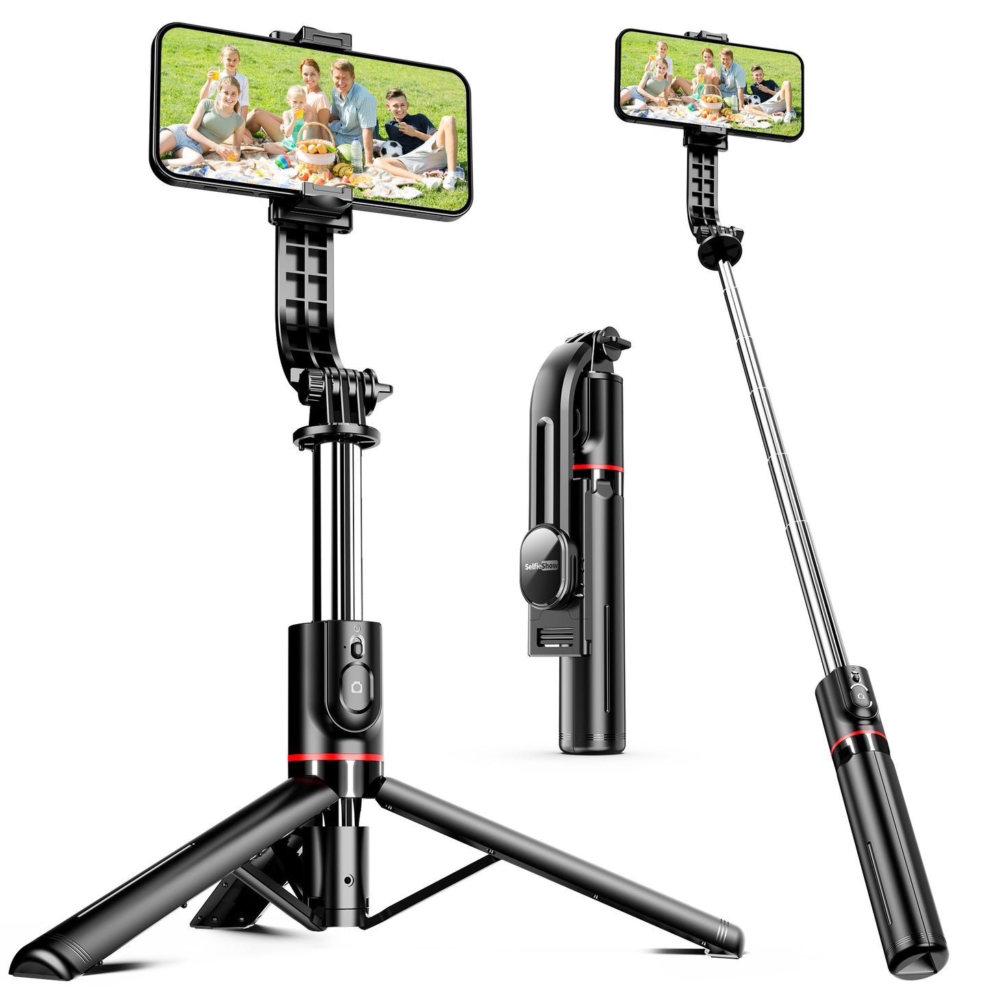 44'' Extendable Selfie Stick Tripod w/ Wireless Remote & 360° Rotation for Android/Samsung