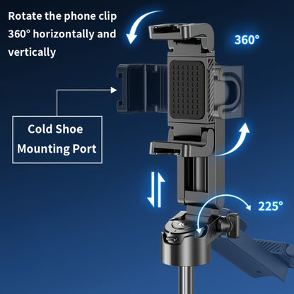 "Multi-Function Selfie Stick with Wireless Remote, Retractable Pole & Kickstand - USB Rechargeable