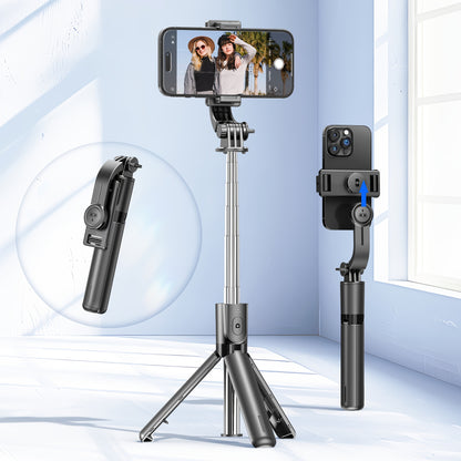 Portable Selfie Stick Tripod, 4in 1 Extendable Phone Tripod Stand with Detachable Wireless Remote & Phone Holder 360° Rotating Mini Travel Tripod