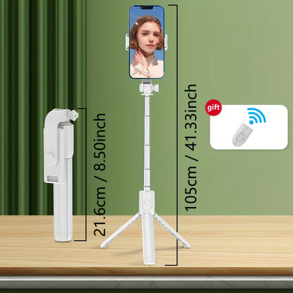 Mobile Phone Selfie Stick with Three-legged Stand, Mobile Phone Wireless Remote Control Extendable Selfie Stick 360° Rotation, Suitable for Live Broadcast, Video, Photography, Integrated Smartphone Tripod Essential for Travel
