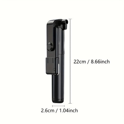 Sturdy and anti-shake selfie stick tripod, height adjustable, with fill light for beauty photography, mobile phone holder with wireless remote control - made of ABS material, small and portable