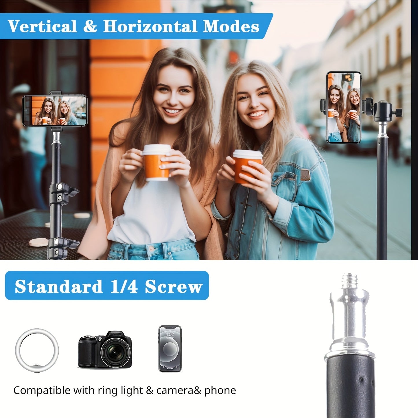 63-inch multi-function retractable tripod with 1 wireless remote for mobile phone and camera tripods