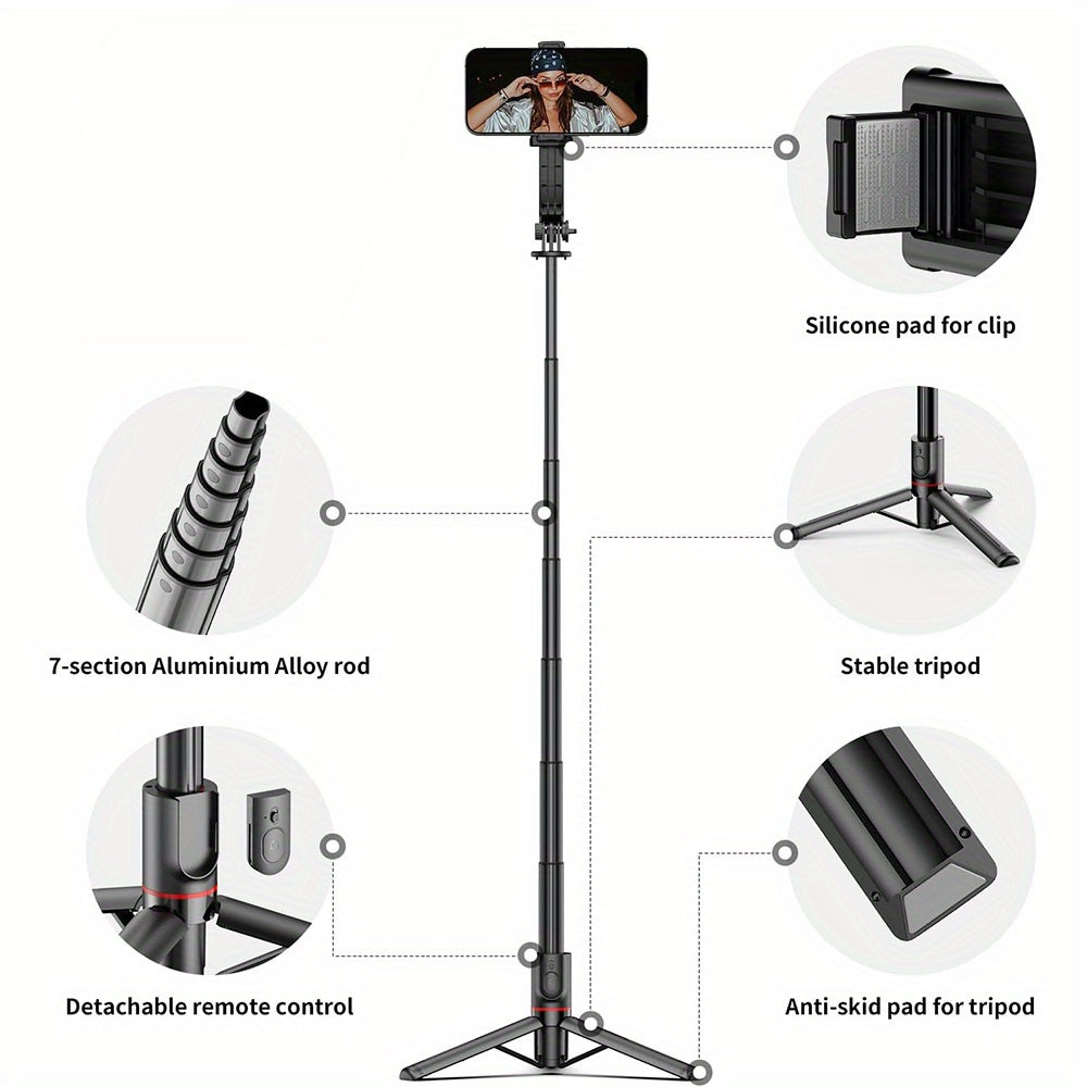 360 Degree Rotation Smartphone Selfie Stick with Remote Self-Balancing and Phone Stabilizer