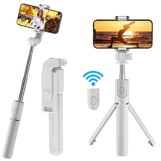 Mobile Phone Selfie Stick with Three-legged Stand, Mobile Phone Wireless Remote Control Extendable Selfie Stick 360° Rotation, Suitable for Live Broadcast, Video, Photography, Integrated Smartphone Tripod Essential for Travel