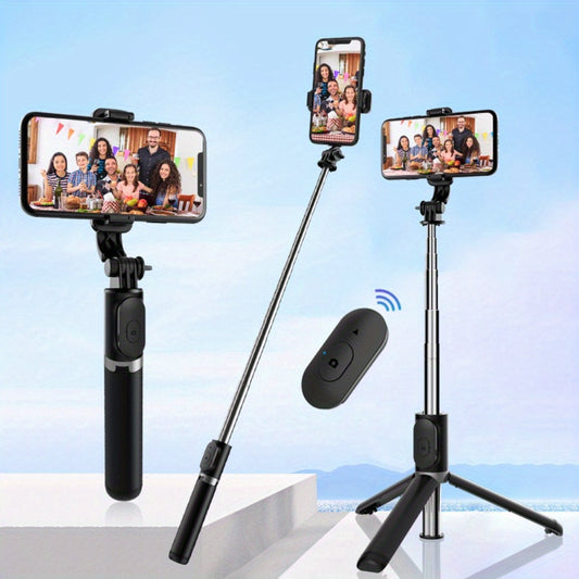 40 Inch Smartphone Selfie Stick Tripod, Retractable Selfie Stick Integrated Smartphone Tripod with Wireless Remote Control Support 360 Degree Rotation