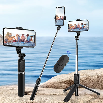 40-inch Retractable Mobile Phone Selfie Stick - Professional Floor Stand with Wireless Remote Control, 360° Rotation, Stable and Anti-shake