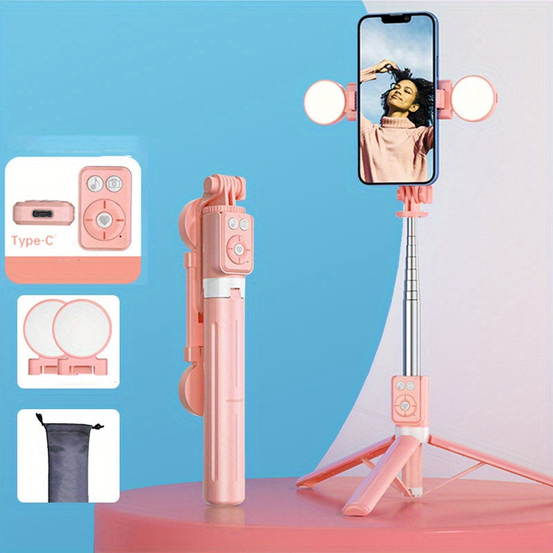 Selfie Stick Mobile Phone Holder Floor Standing Selfie Remote Control Beauty Fill Light Tripod