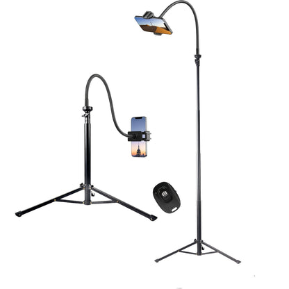 [Flexible Tripod] 57" Flexible Phone Tripod Stand | Adjustable Gooseneck, Wireless Remote & Holder
