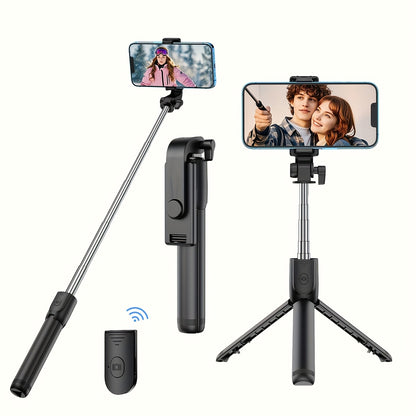 Handheld Mini Selfie Stick, Wireless Remote Control Mobile Live Broadcast Tripod, 360 Degree Rotating Photo Tool