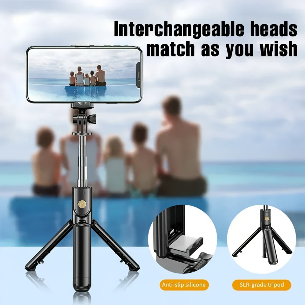 2025 New Portable iPhone Tripod Stand Compact Selfie Stick with Remote, Extendable Phone Holder for Vlogging/Photography, Universal Phone Mount (Lightweight, Professional Grade)