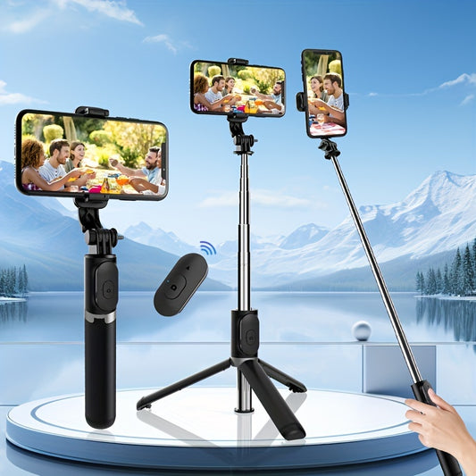 [40 Inch Expandable Selfie Stick Tripod] 40 Inch Smartphone Selfie Stick Tripod, Expandable Selfie Stick Integrated Smartphone Tripod With Wireless Remote Control For 360 Rotation