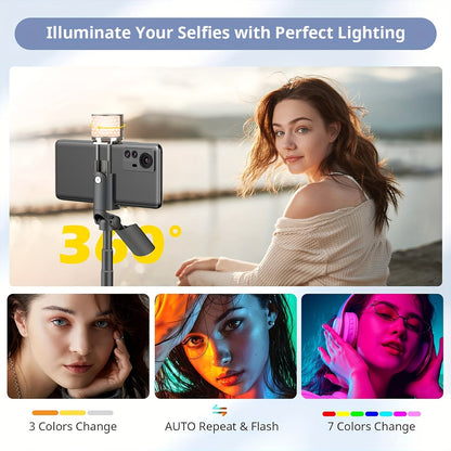 Selfie Stick Tripods With Remote Control Upgraded Tripod Stands  With All Cell Phones