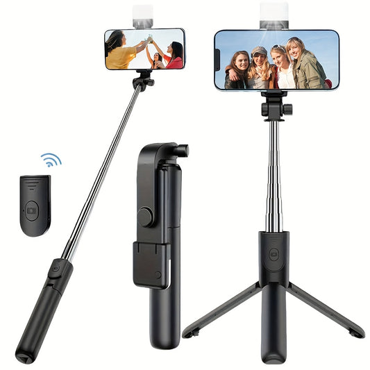 360° Rotating Selfie Stick Tripod w/ Wireless Remote – Extendable Phone Stand
