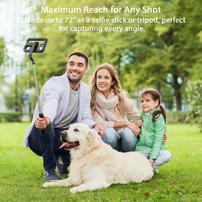 Selfie Stick LED Selfie Light with Stand, 8" LED Selfie Rectangular Light for Makeup / Live Stream, Dimmable LED Light with Tripod, Phone Holder & Wireless Remote Shutter