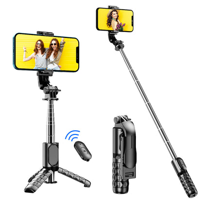Portable Selfie Stick Tripod With Wireless Remote, 3 In 1 Extendable Selfie Stick