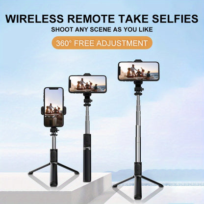 40 Inch Smartphone Selfie Stick Tripod, Retractable Selfie Stick Integrated Smartphone Tripod with Wireless Remote Control Support 360 Degree Rotation