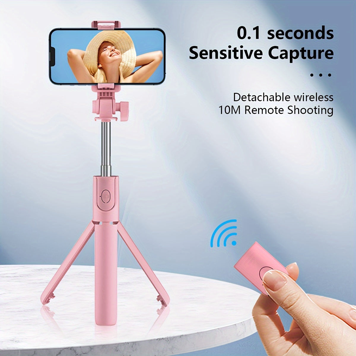 40'' Retractable Selfie Stick Tripod w/ 360° Rotation & Wireless Remote for iPhone/Samsung/Android