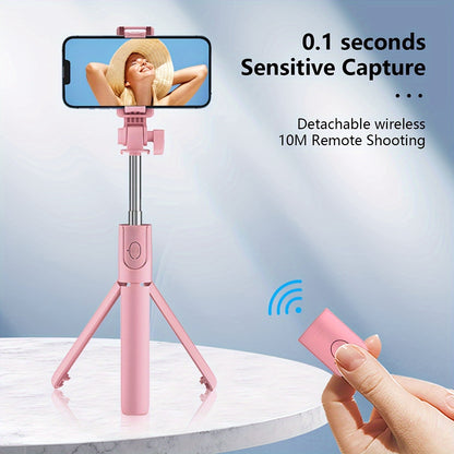 40'' Retractable Selfie Stick Tripod w/ 360° Rotation & Wireless Remote for iPhone/Samsung/Android