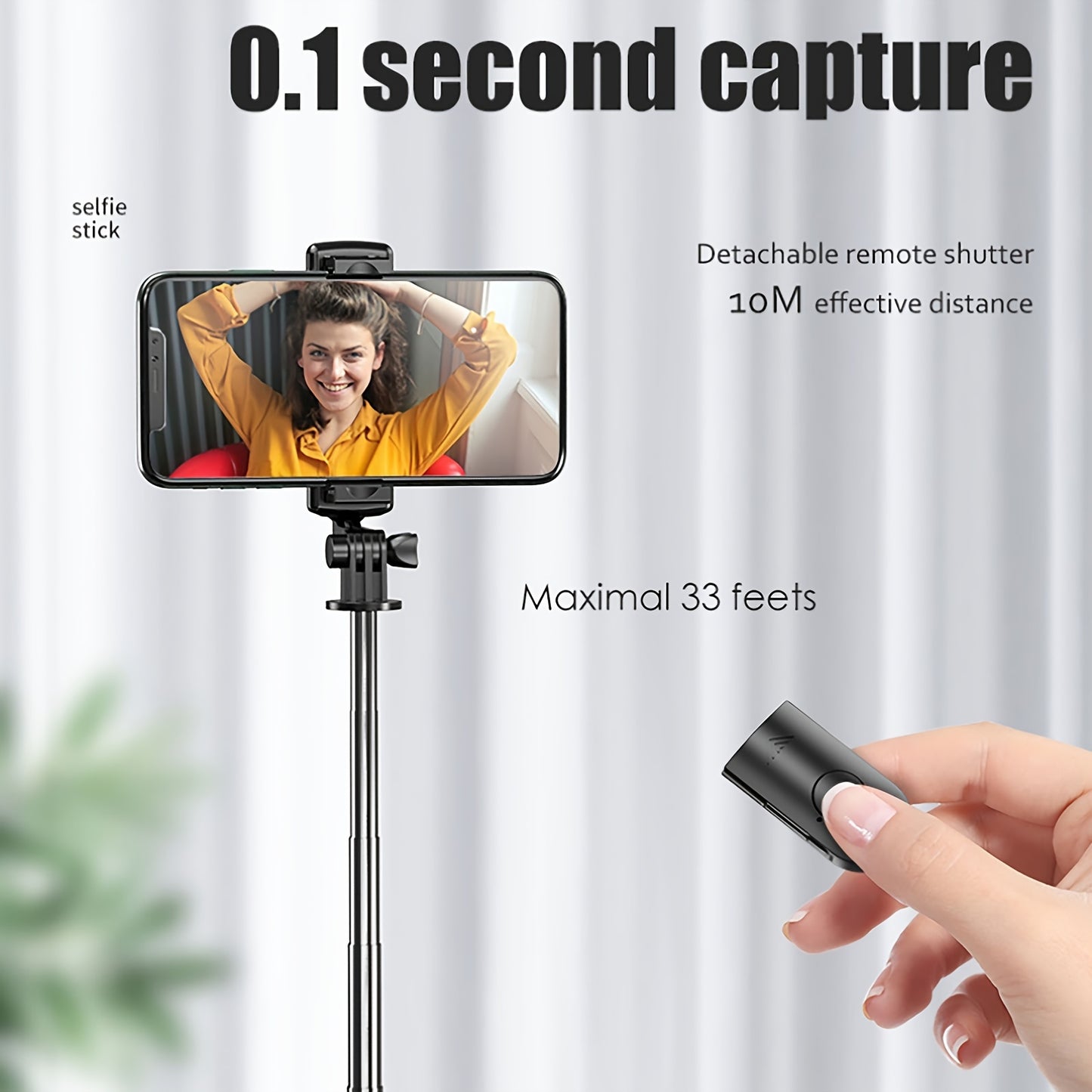 Selfie Stick Tripod With Detachable Wireless Remote 4 In 1 Extendable Portable Selfie Stick