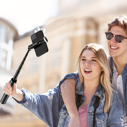 Aluminum Selfie Stick Tripod with 360° Rotation & LED Light for Live Streaming