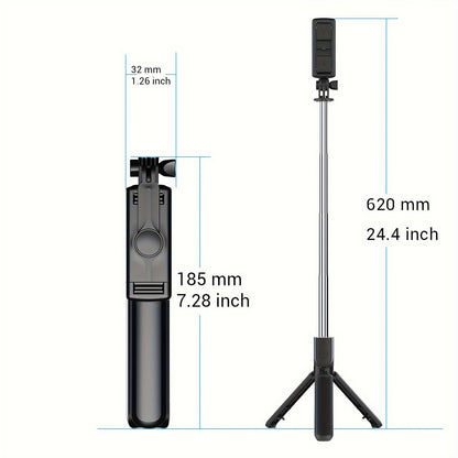 Selfie Stick Tripod With Detachable Wireless Remote 4 In 1 Extendable Portable Selfie Stick
