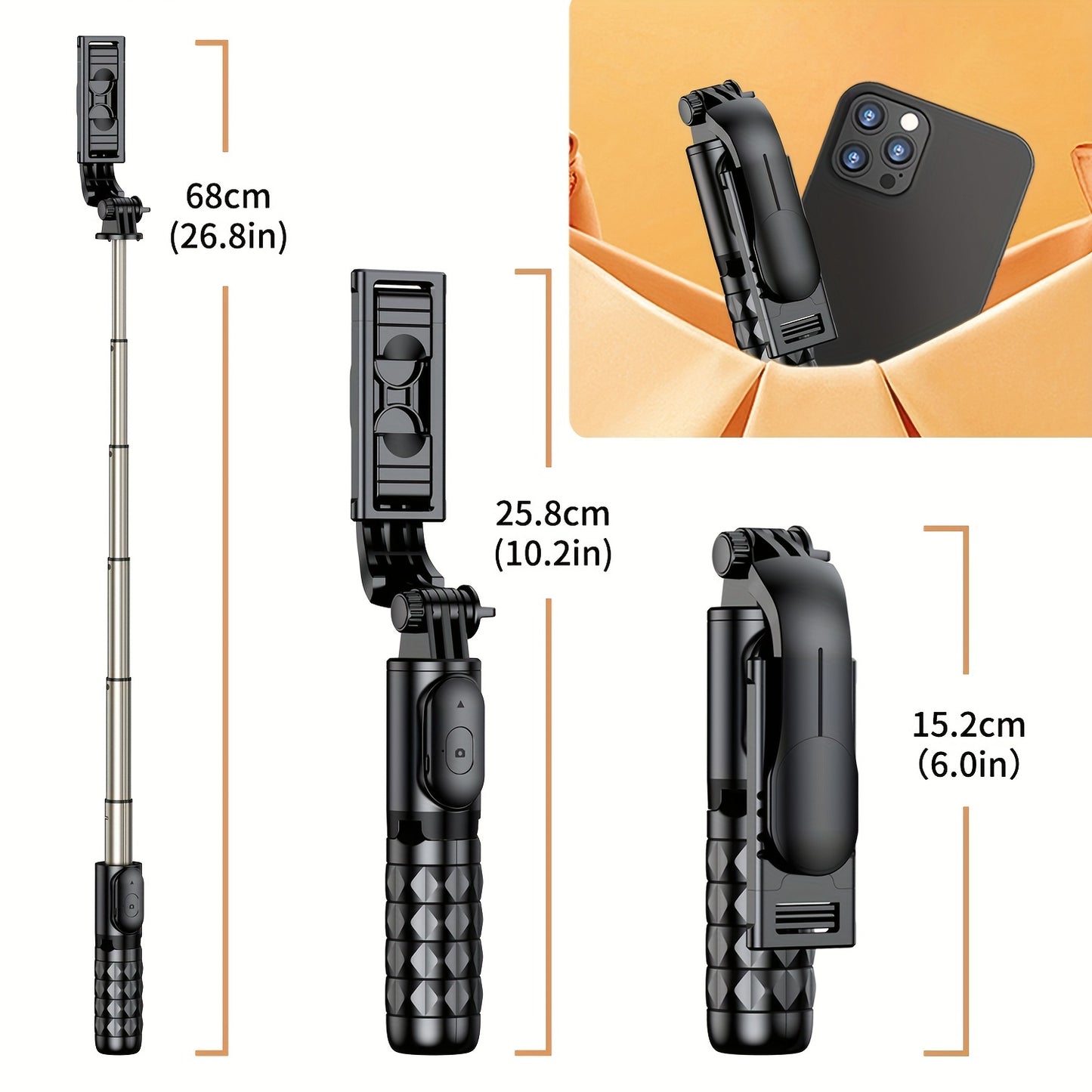 Aluminum Selfie Stick Tripod w/ Wireless Remote – Retractable