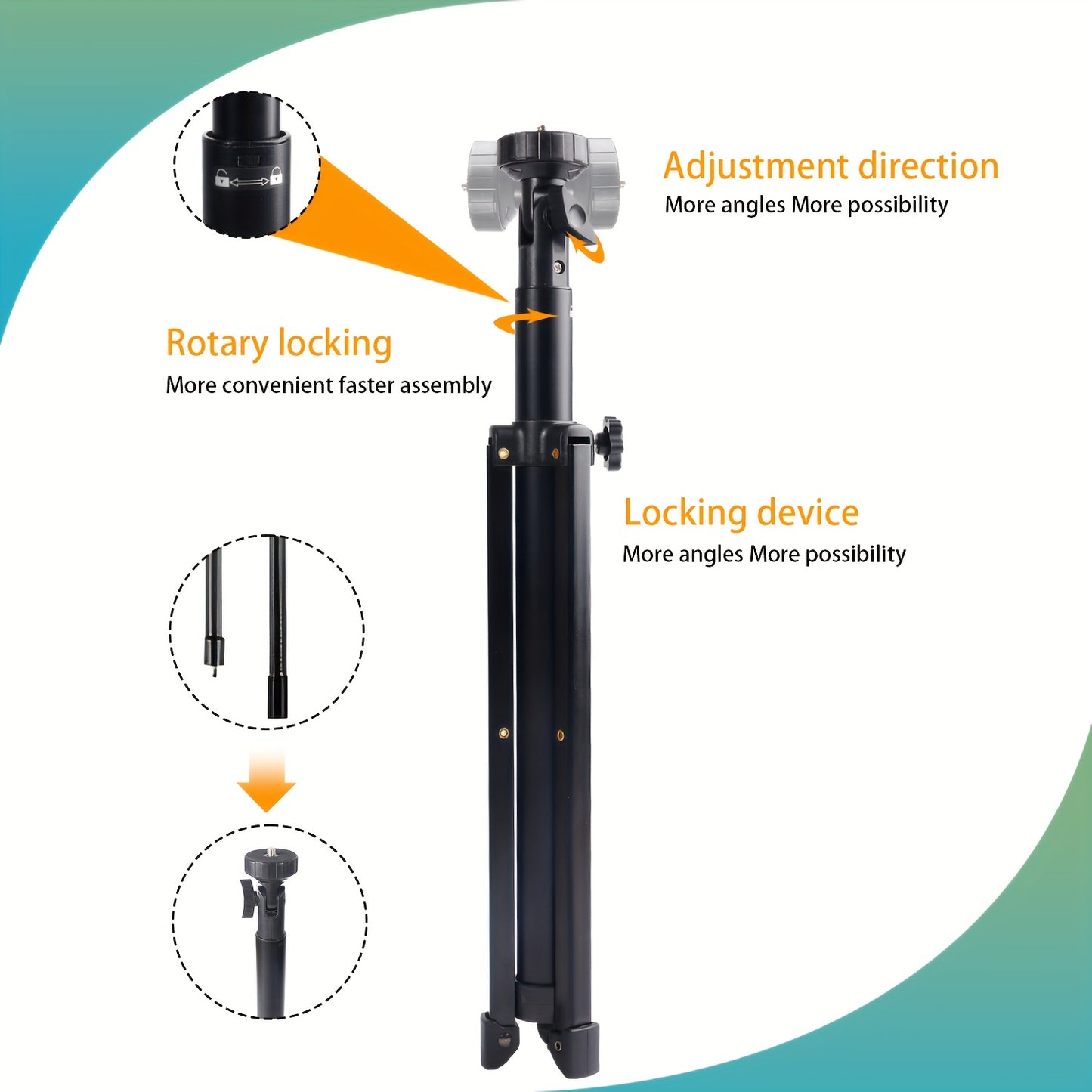 [Flexible Tripod] 57" Flexible Phone Tripod Stand | Adjustable Gooseneck, Wireless Remote & Holder