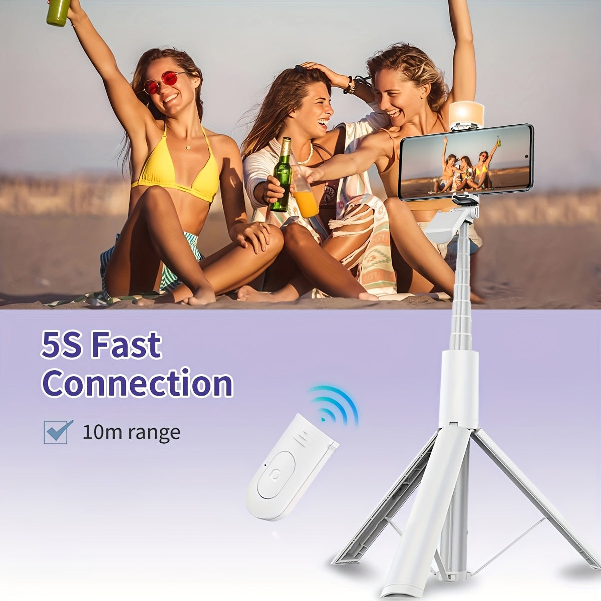 Selfie Stick Tripods With Remote Control Upgraded Tripod Stands  With All Cell Phones