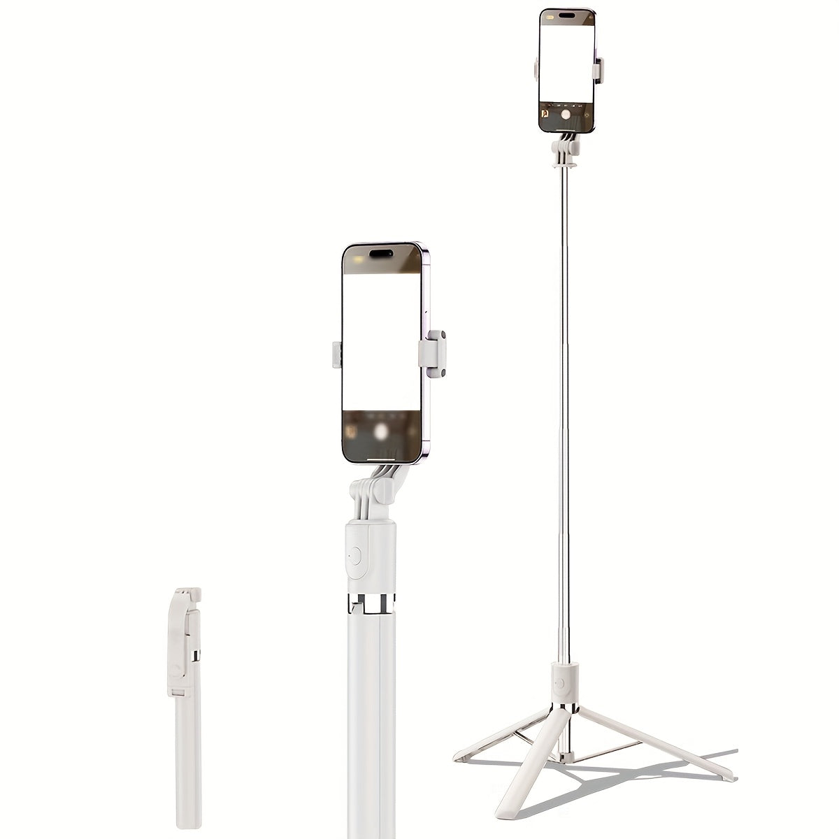 1700mm Extendable Selfie Stick Tripod - Wireless, Foldable & Stable for Smartphone Live Shooting