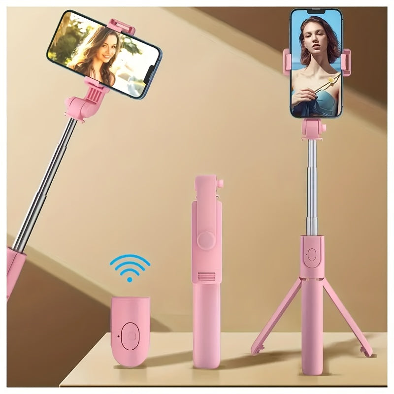2025 New Portable iPhone Tripod Stand Compact Selfie Stick with Remote, Extendable Phone Holder for Vlogging/Photography, Universal Phone Mount (Lightweight, Professional Grade)