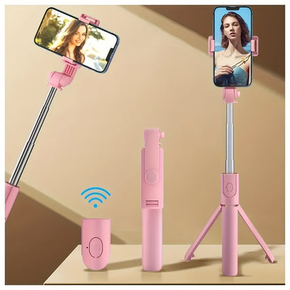 2025 New Portable iPhone Tripod Stand Compact Selfie Stick with Remote, Extendable Phone Holder for Vlogging/Photography, Universal Phone Mount (Lightweight, Professional Grade)