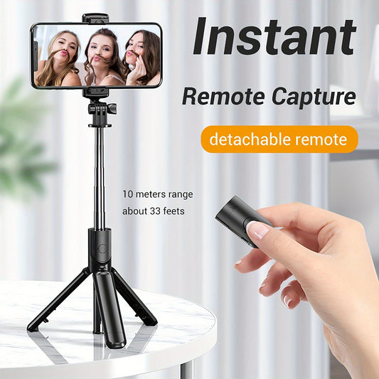 Selfie Stick Tripod With Detachable Wireless Remote 4 In 1 Extendable Portable Selfie Stick
