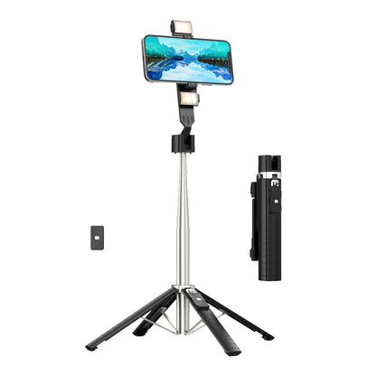 Selfie Stick LED Selfie Light with Stand, 8" LED Selfie Rectangular Light for Makeup / Live Stream, Dimmable LED Light with Tripod, Phone Holder & Wireless Remote Shutter