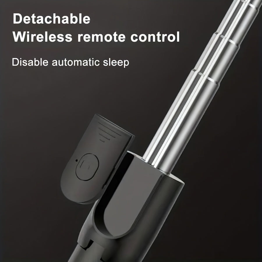 1700mm Extendable Selfie Stick Tripod - Wireless, Foldable & Stable for Smartphone Live Shooting