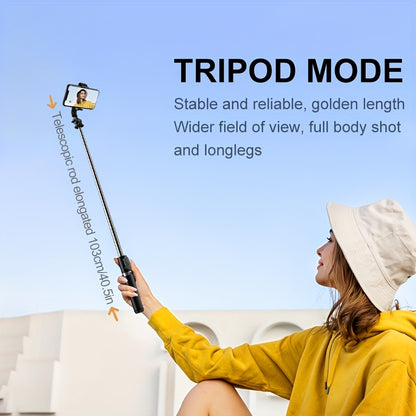 40'' Extendable Selfie Stick Tripod with Wireless Remote & 360° Rotation for Smartphones