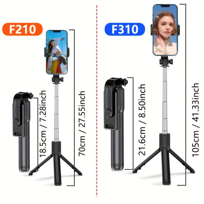 Mobile Phone Selfie Stick with Three-legged Stand, Mobile Phone Wireless Remote Control Extendable Selfie Stick 360° Rotation, Suitable for Live Broadcast, Video, Photography, Integrated Smartphone Tripod Essential for Travel