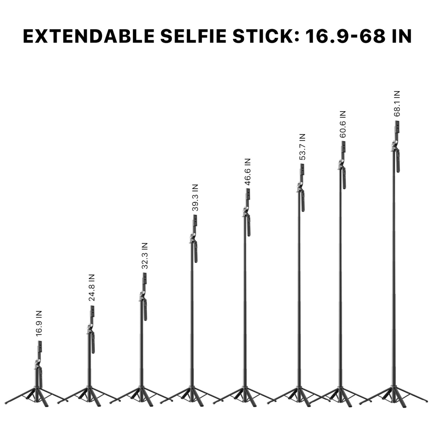 Selfie Stick LED Selfie Light with Stand, 8" LED Selfie Rectangular Light for Makeup / Live Stream, Dimmable LED Light with Tripod, Phone Holder & Wireless Remote Shutter