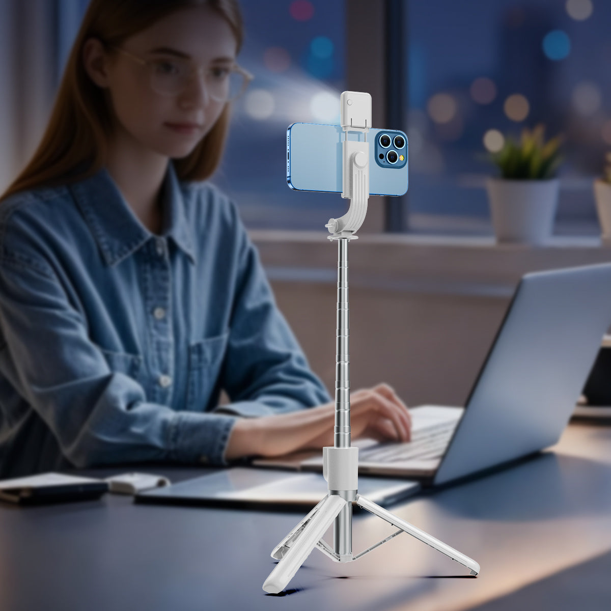 New Model Smartphone Selfie Stick Tripod for Live Streaming And Photography, Featuring a Retractable Design, 360-Degree Automatic Rotation, Portable Multifunctional Remote Control, Full-Body Support, And Beauty Enhancement Lighting.