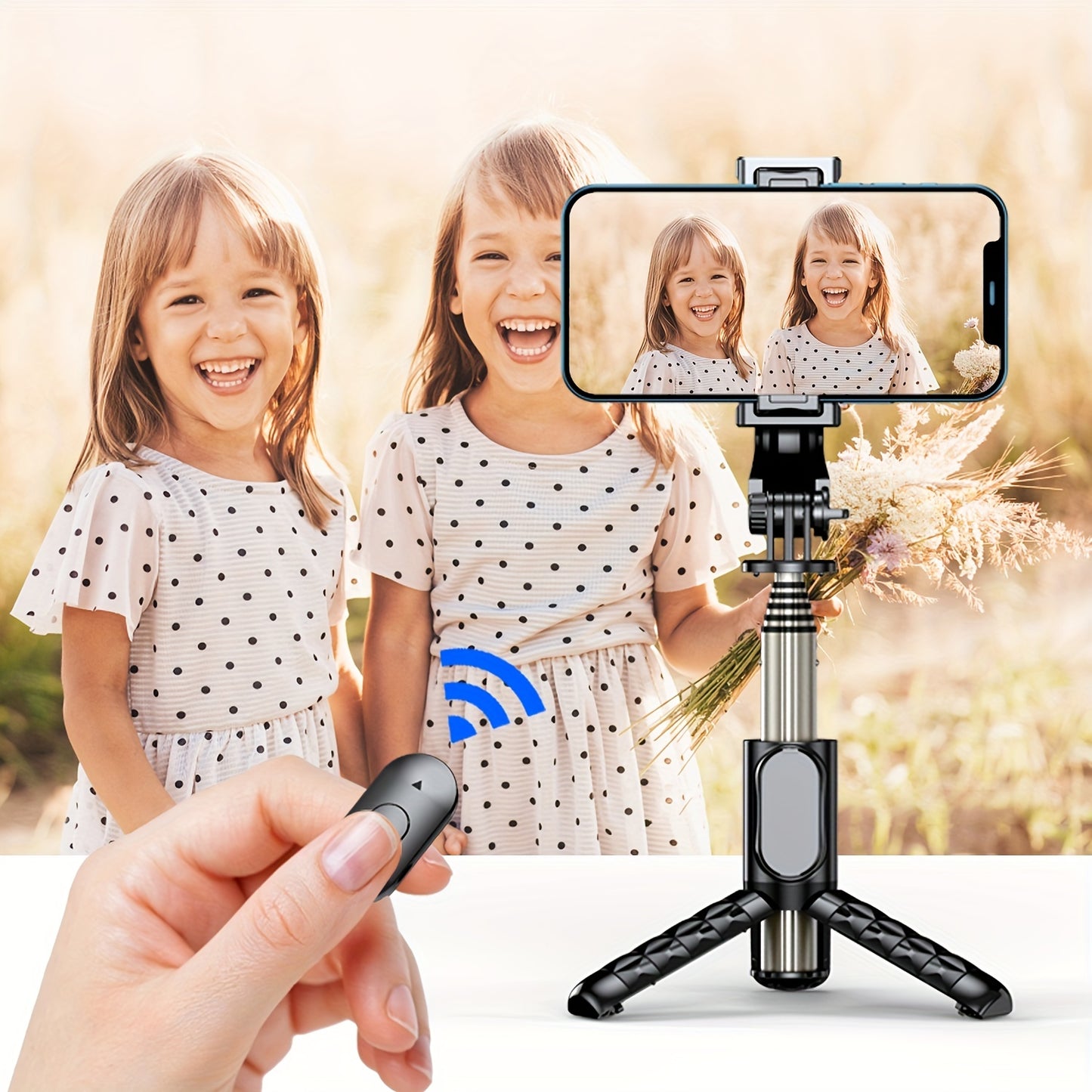Aluminum Selfie Stick Tripod w/ Wireless Remote – Retractable