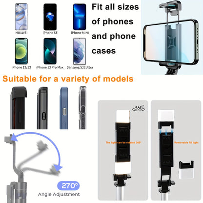 [66" Portable Phone Tripod Stand] 66" Phone Tripod, Tripod For IPhone & Portable Selfie Stick Tripod With Remote