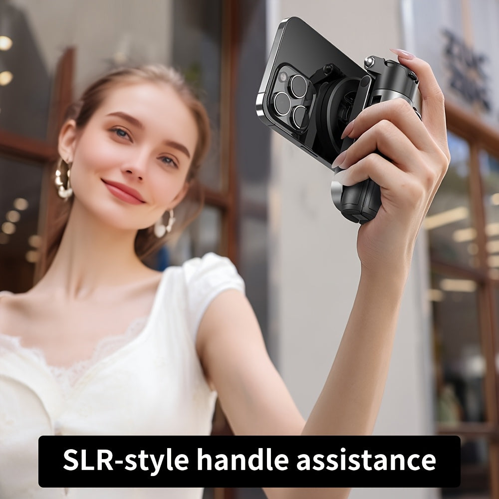 Upgraded 2-in-1 Magnetic Selfie Stick & Phone Tripod with Wireless Remote, Detachable Wireless Handle, USB Rechargeable, Cold Shoe Mount for Microphone & Fill Light, Strong Magnetic Suction, Portable & Retractable Design, Travel Photography Gear