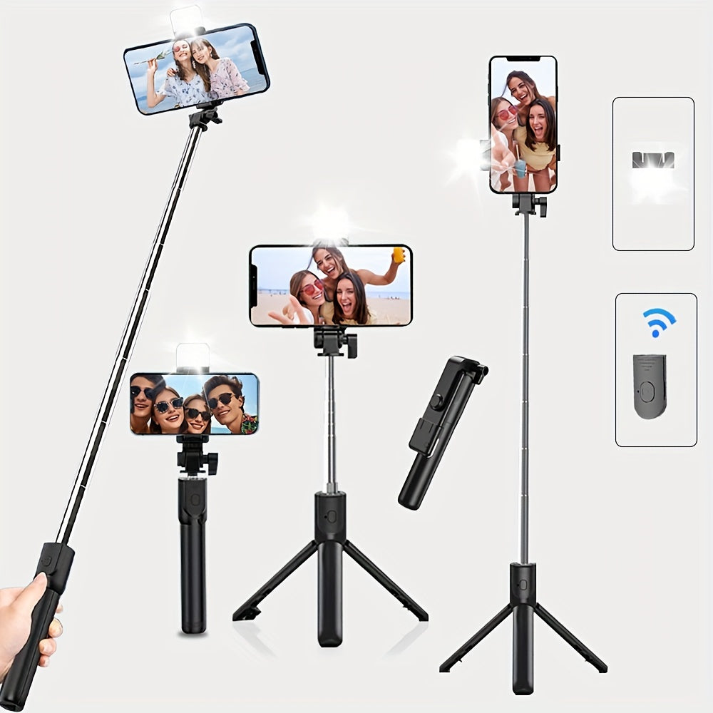 360° Rotating Selfie Stick Tripod w/ Wireless Remote – Extendable Phone Stand
