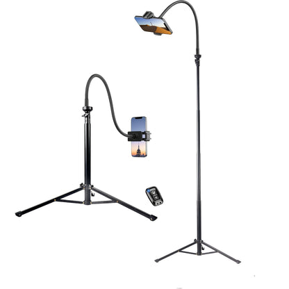 [Flexible Tripod] 57" Flexible Phone Tripod Stand | Adjustable Gooseneck, Wireless Remote & Holder