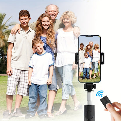Mobile Phone Selfie Stick with Three-legged Stand, Mobile Phone Wireless Remote Control Extendable Selfie Stick 360° Rotation, Suitable for Live Broadcast, Video, Photography, Integrated Smartphone Tripod Essential for Travel