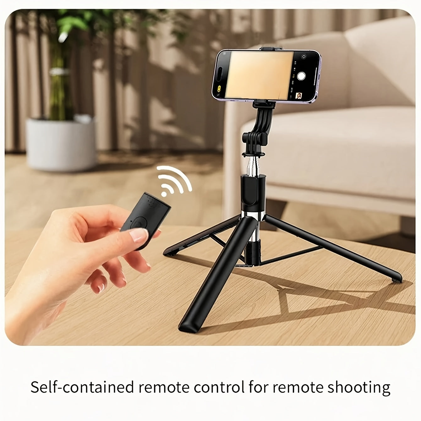 1700mm Extendable Selfie Stick Tripod - Wireless, Foldable & Stable for Smartphone Live Shooting