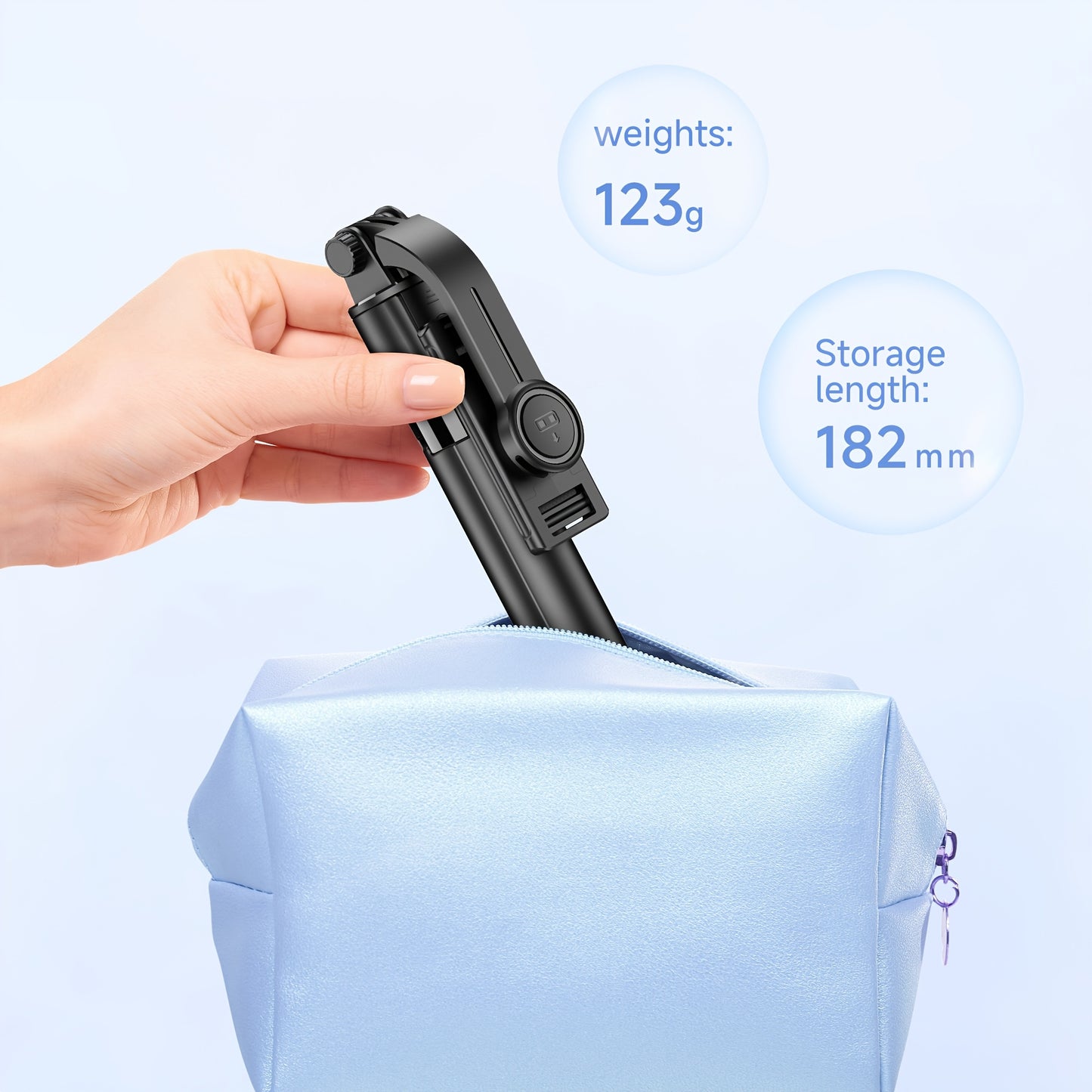 Portable Selfie Stick Tripod, 4in 1 Extendable Phone Tripod Stand with Detachable Wireless Remote & Phone Holder 360° Rotating Mini Travel Tripod