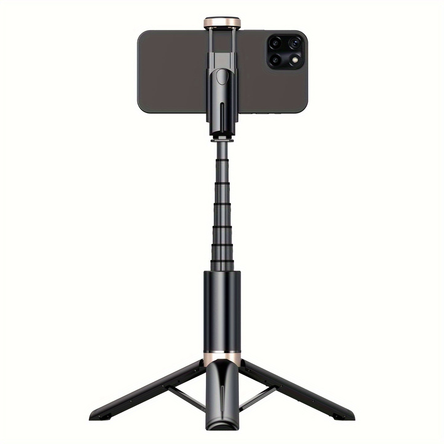 Aluminum Alloy Mobile Phone Selfie Stick Tripod, Smartphone Tripod Holder Integrated, Built-in Wireless Remote Control, Portable, Lightweight, Extendable High Mobile Phone Tripod, Suitable for 4-inch-7-inch iPhone and Android Phones