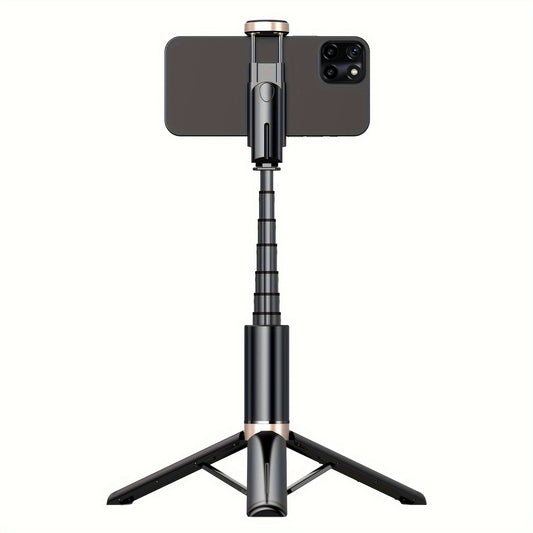 Aluminum Alloy Mobile Phone Selfie Stick Tripod, Smartphone Tripod Holder Integrated, Built-in Wireless Remote Control, Portable, Lightweight, Extendable High Mobile Phone Tripod, Suitable for 4-inch-7-inch iPhone and Android Phones